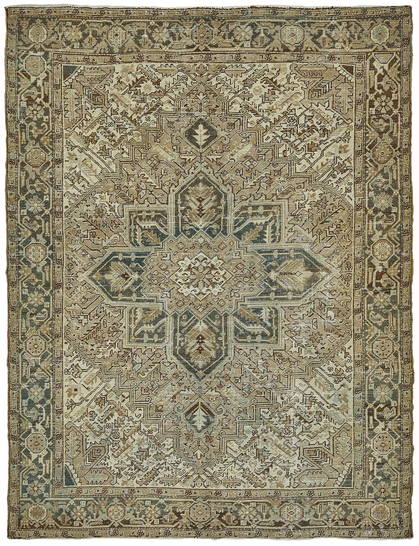 8x10 Antique Persian Heriz Rug - 50092
