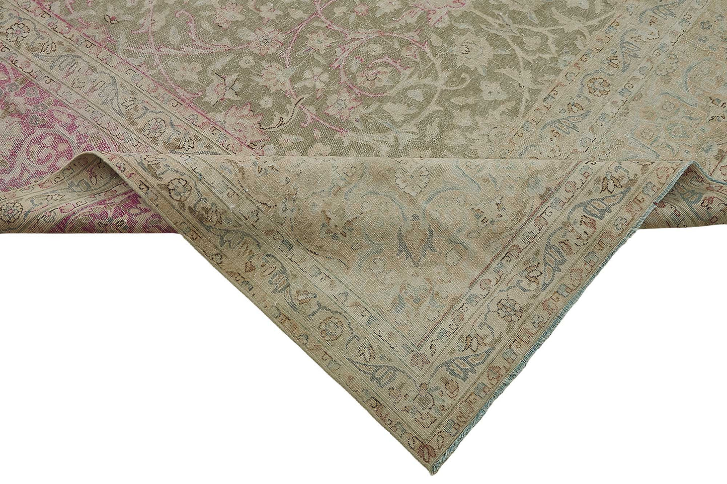 9x13 Beige Antique Persian Tabriz Rug - 50110