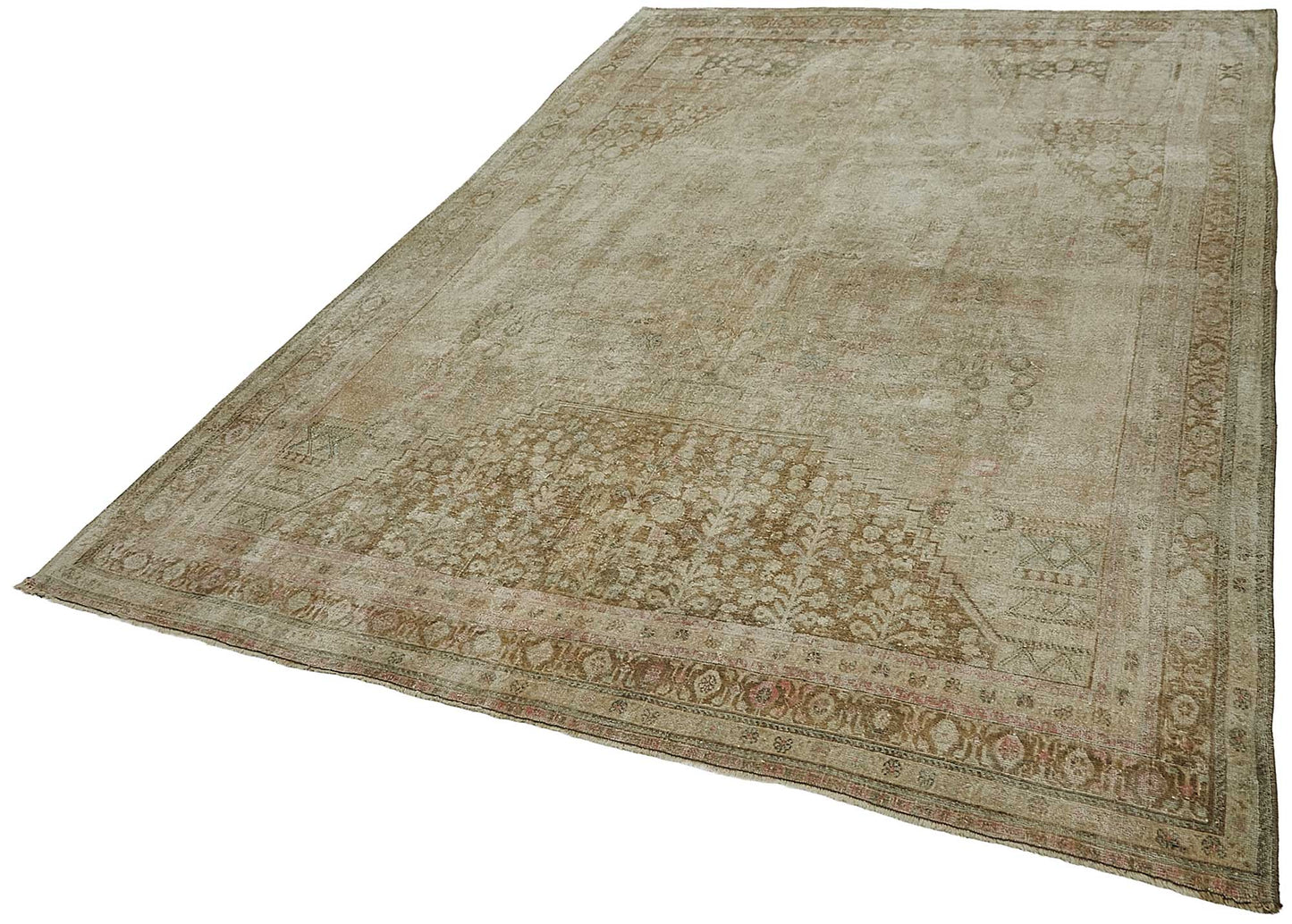7x10 Beige Antique Persian Bakhtiari Rug - 50112