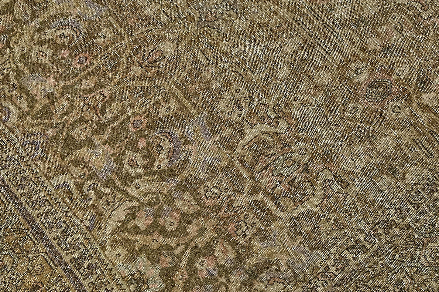 7x9 Beige Antique Persian Bijar Rug - 50113