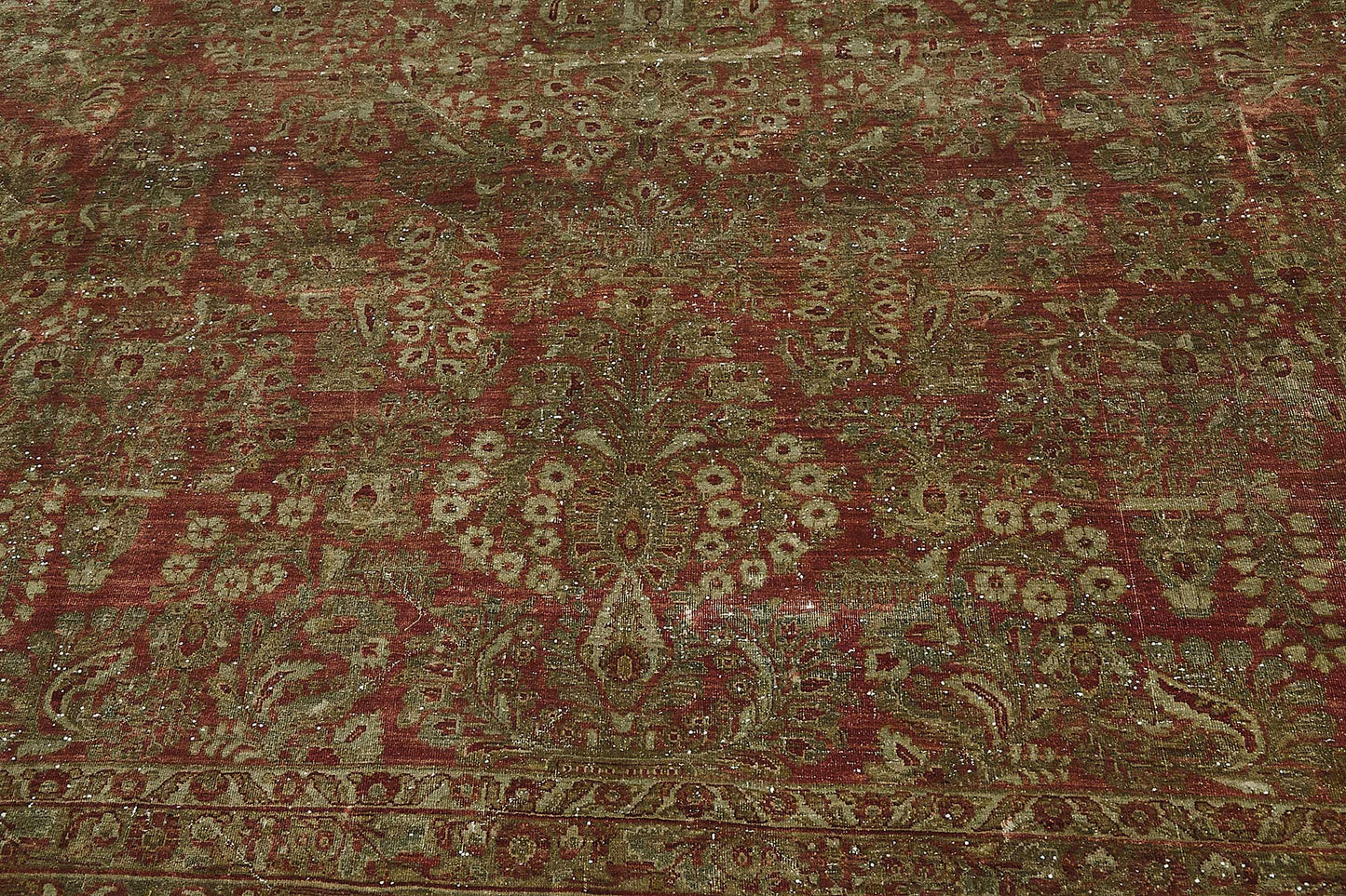 11x19 Beige Antique Persian Saruk Rug - 50120