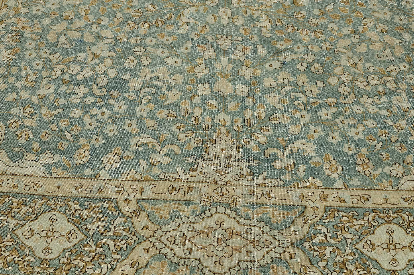 7x10 Beige Antique Persian Tabriz Rug - 50126