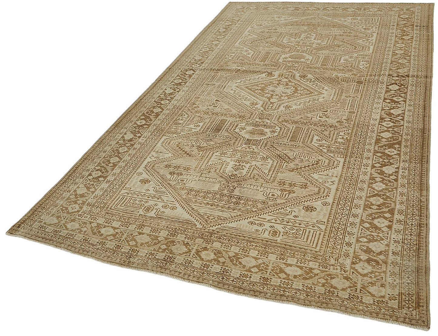 5x9 Beige Antique Afghan Belouch Rug - 50134