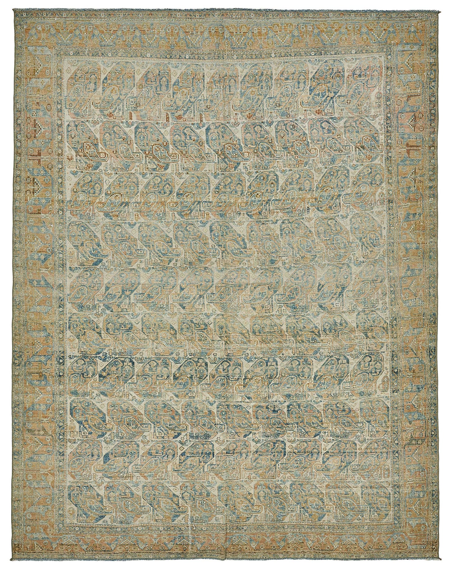 7x9 Beige Antique Persian Shiraz Rug - 50137