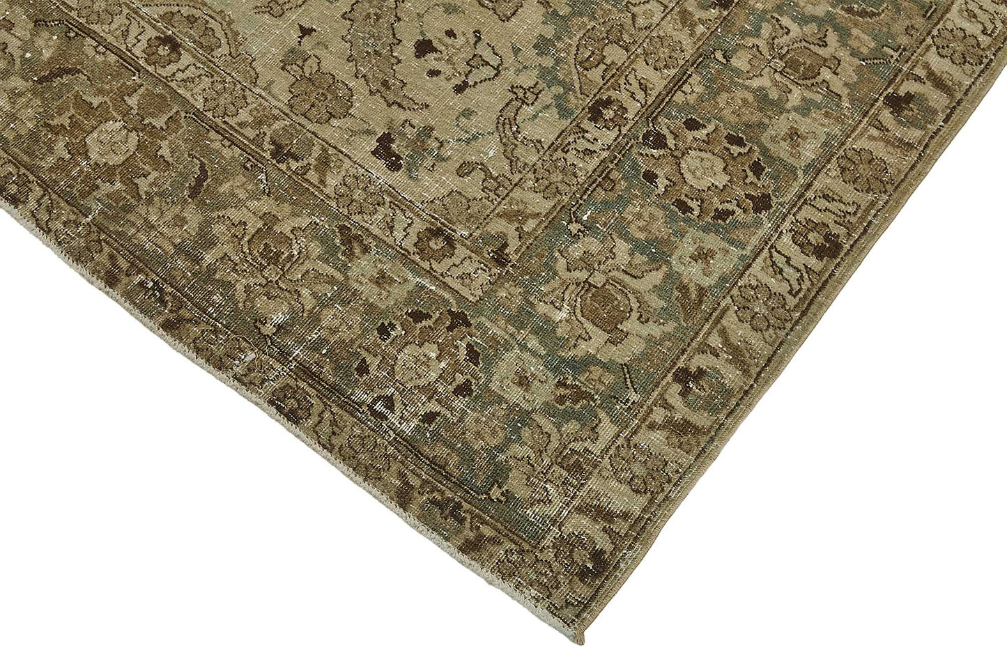 7x10 Beige Antique Persian Hamedan Rug - 50140