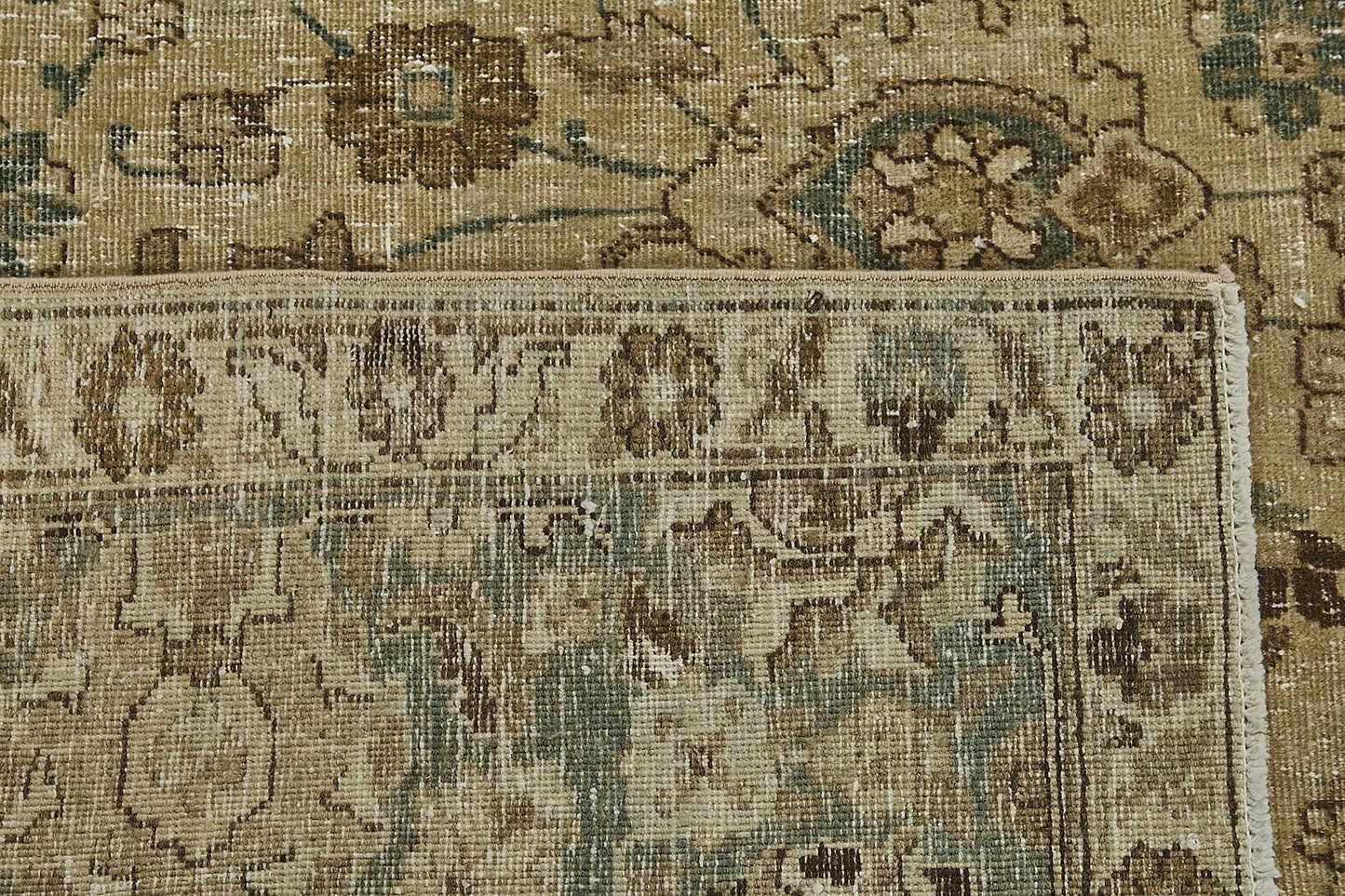 7x10 Beige Antique Persian Hamedan Rug - 50140