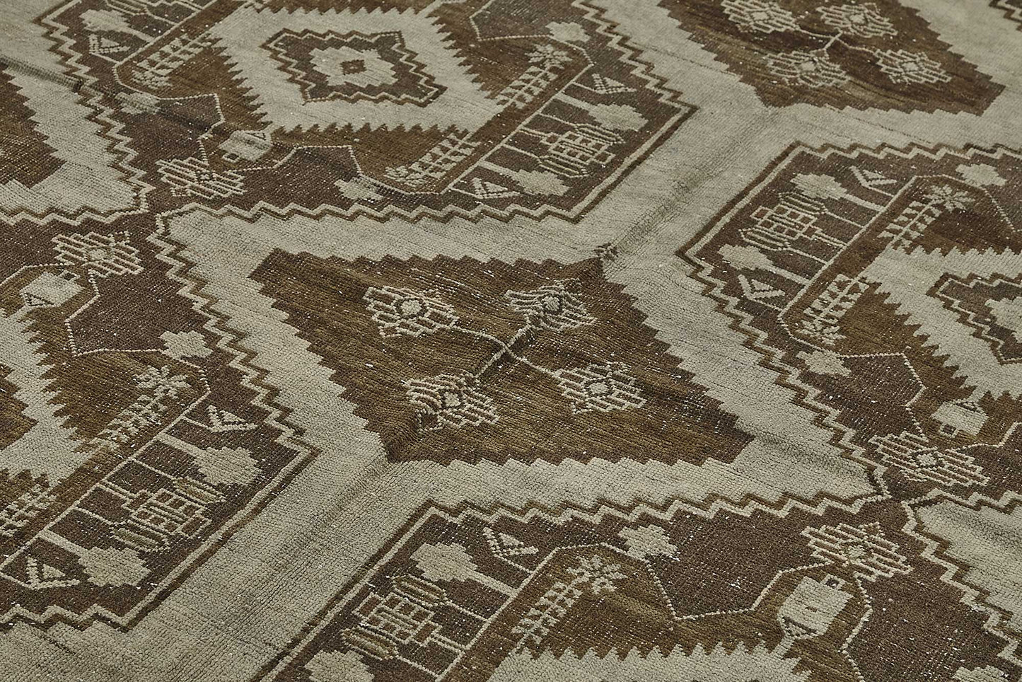 7x11 Beige Antique Afghan Ensari Rug - 50144