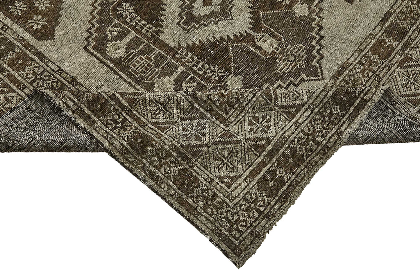 7x11 Beige Antique Afghan Ensari Rug - 50144