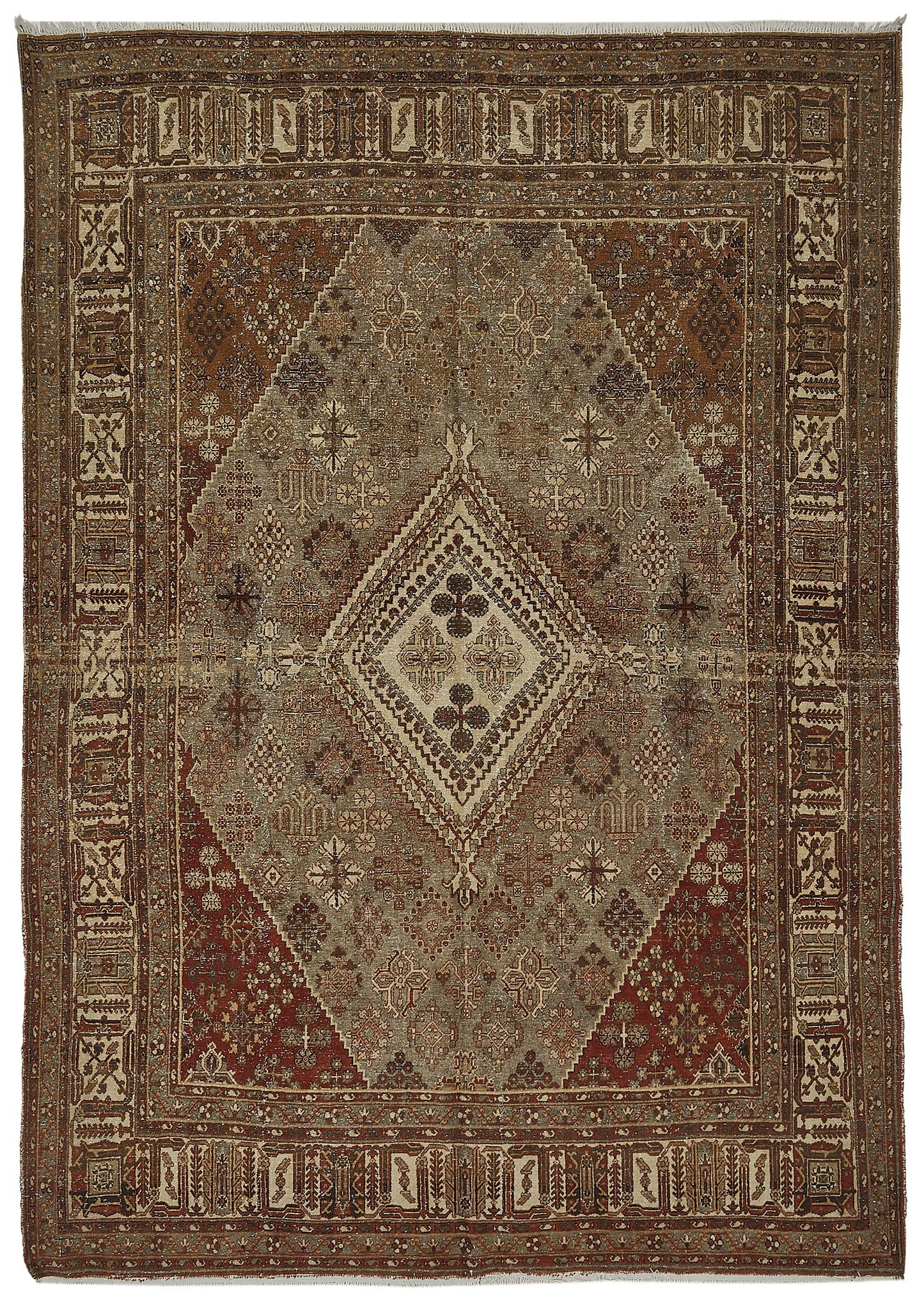 8x11 Beige Antique Persian Joshagan Rug - 50151