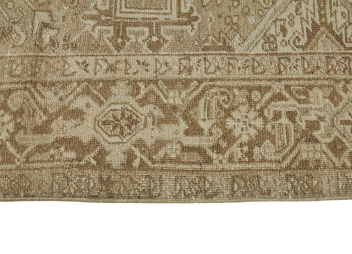 8x11 Beige Antique Persian Heriz Rug - 50155