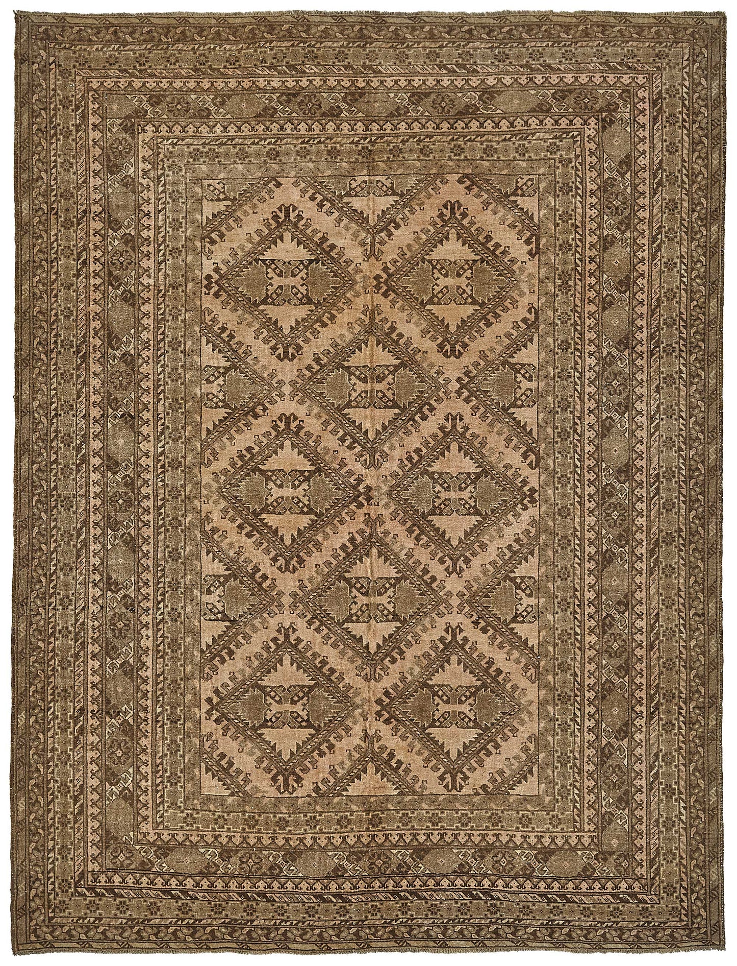 7x9 Beige Vintage Large Area Rug - 50166