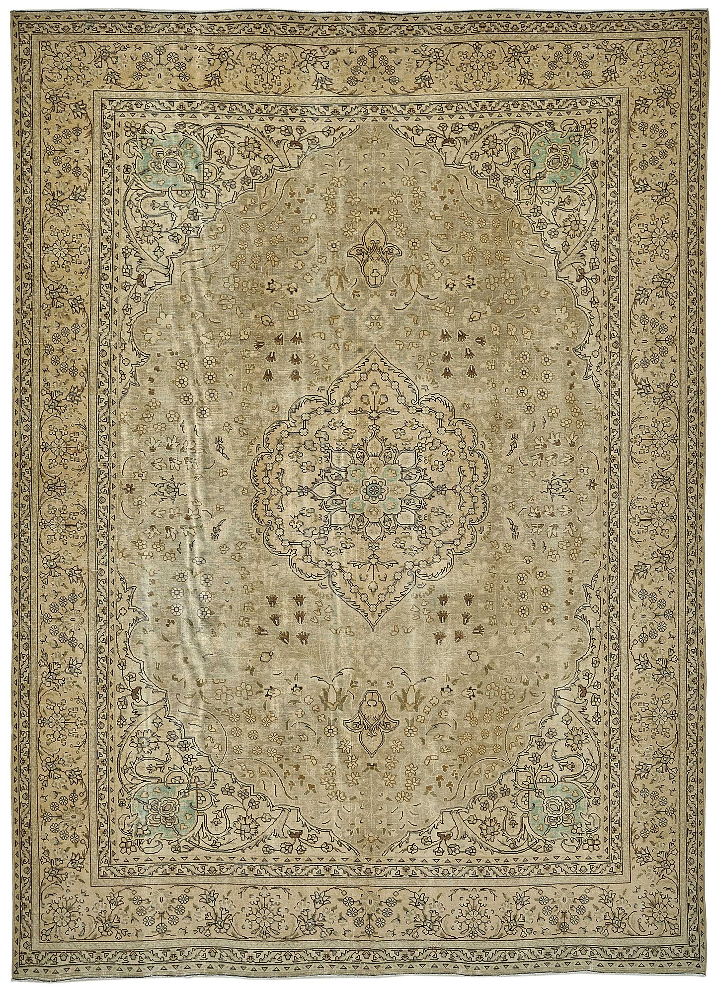 8x11 Beige Vintage Large Area Rug - 50192
