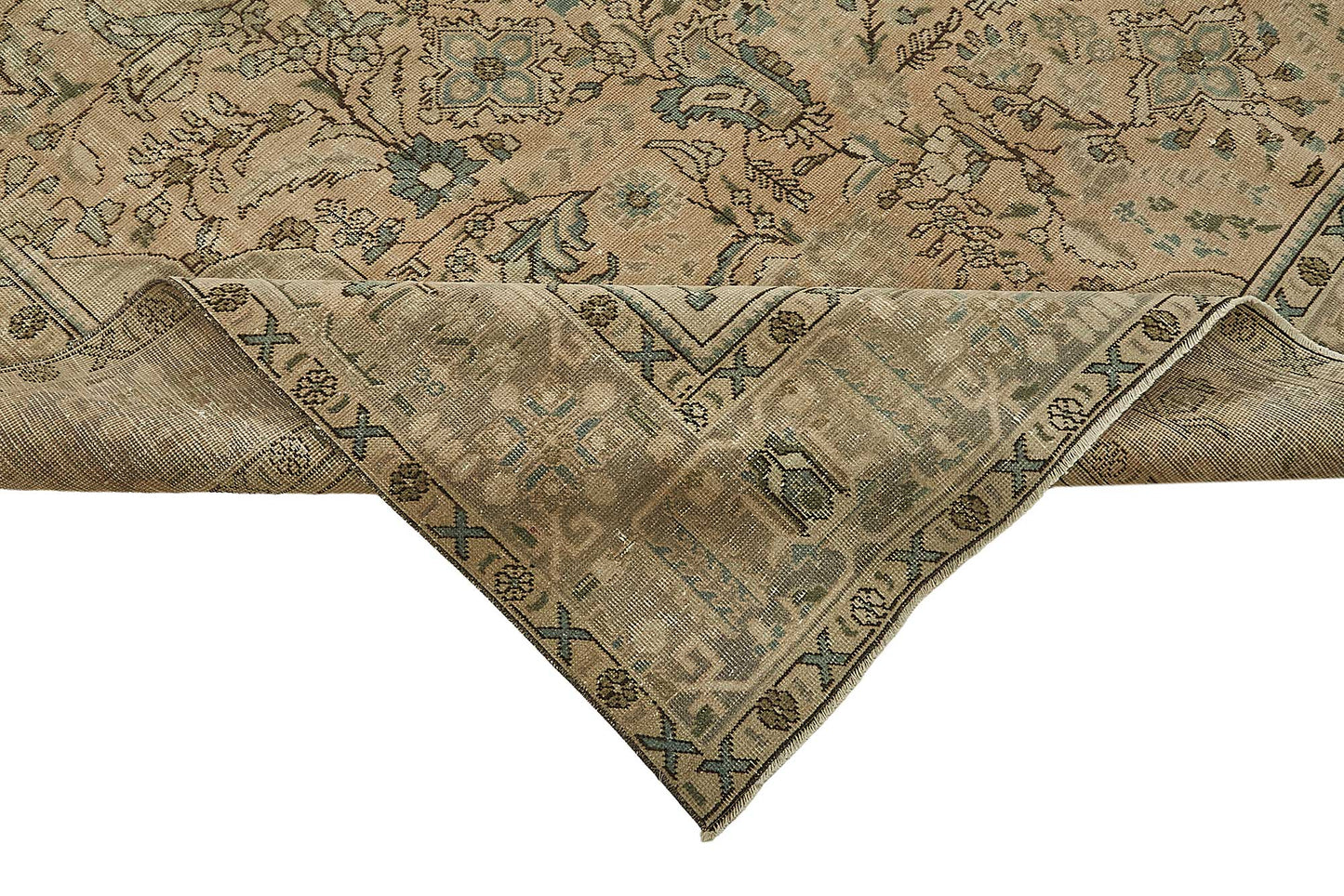 9x12 Beige Vintage Persian Tabriz Rug - 50246