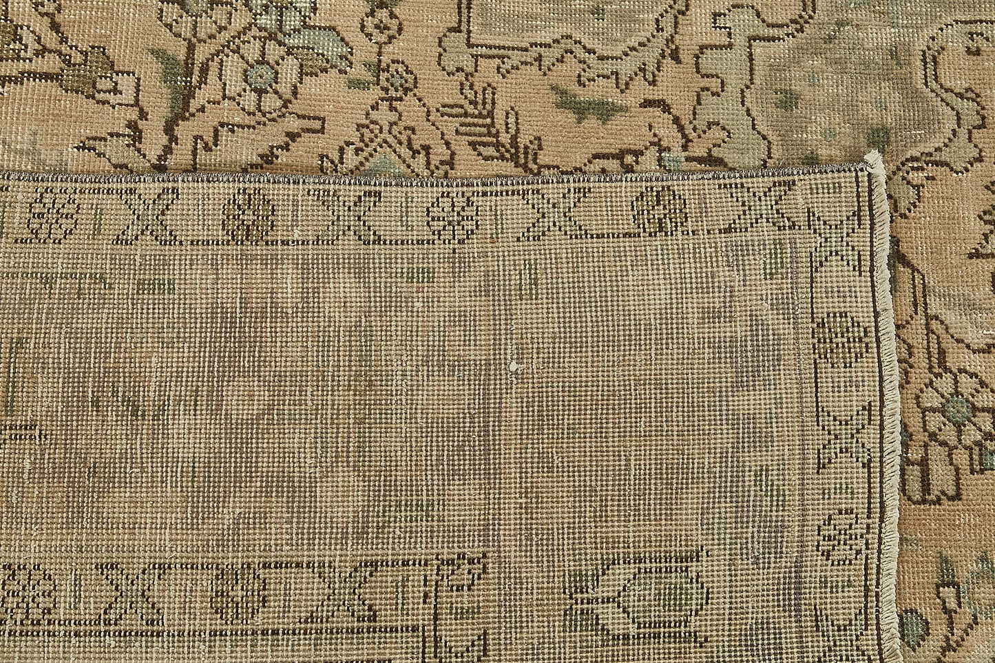 9x12 Beige Vintage Persian Tabriz Rug - 50246