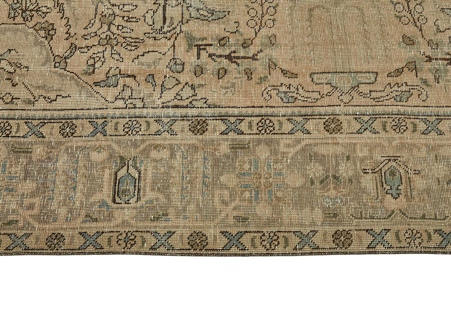 9x12 Beige Vintage Persian Tabriz Rug - 50246