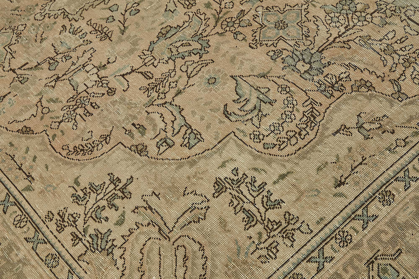 9x12 Beige Vintage Persian Tabriz Rug - 50246