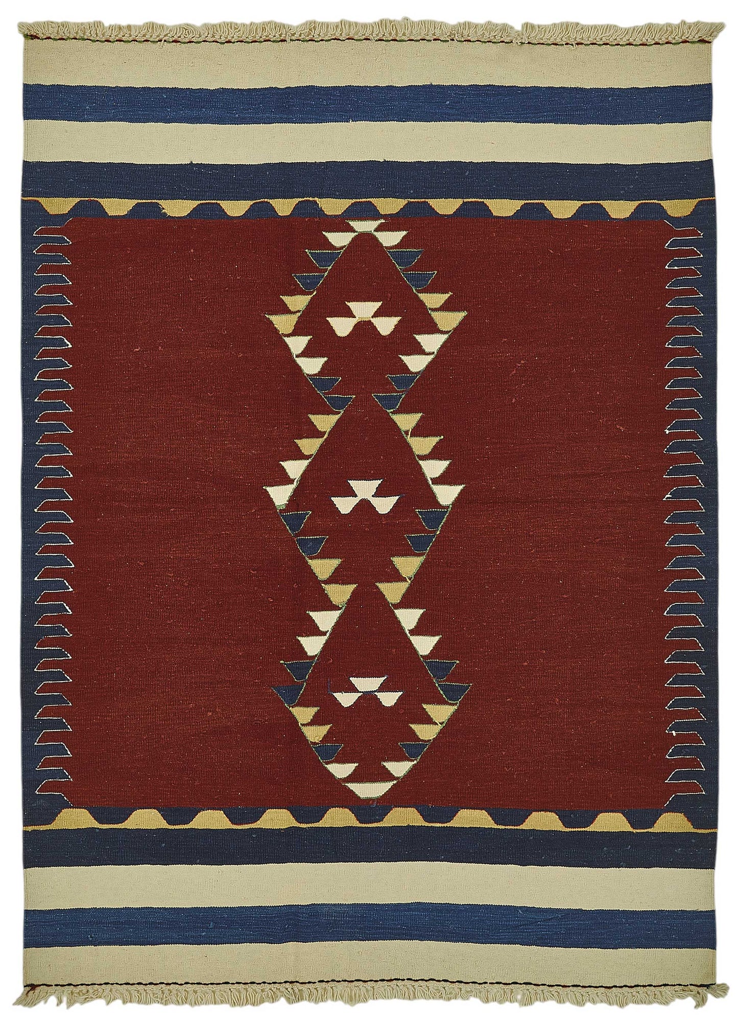 5x7 Handwoven Turkish Wool Kilim Rug - 50341