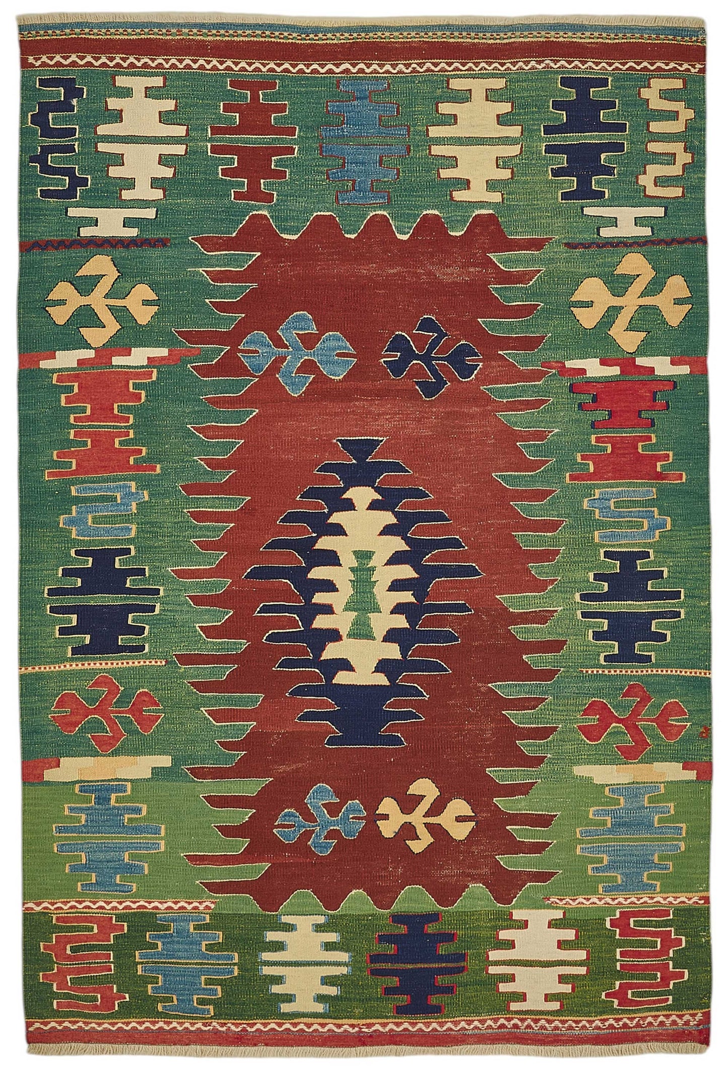 4x6 Handwoven Turkish Wool Kilim Rug - 50366