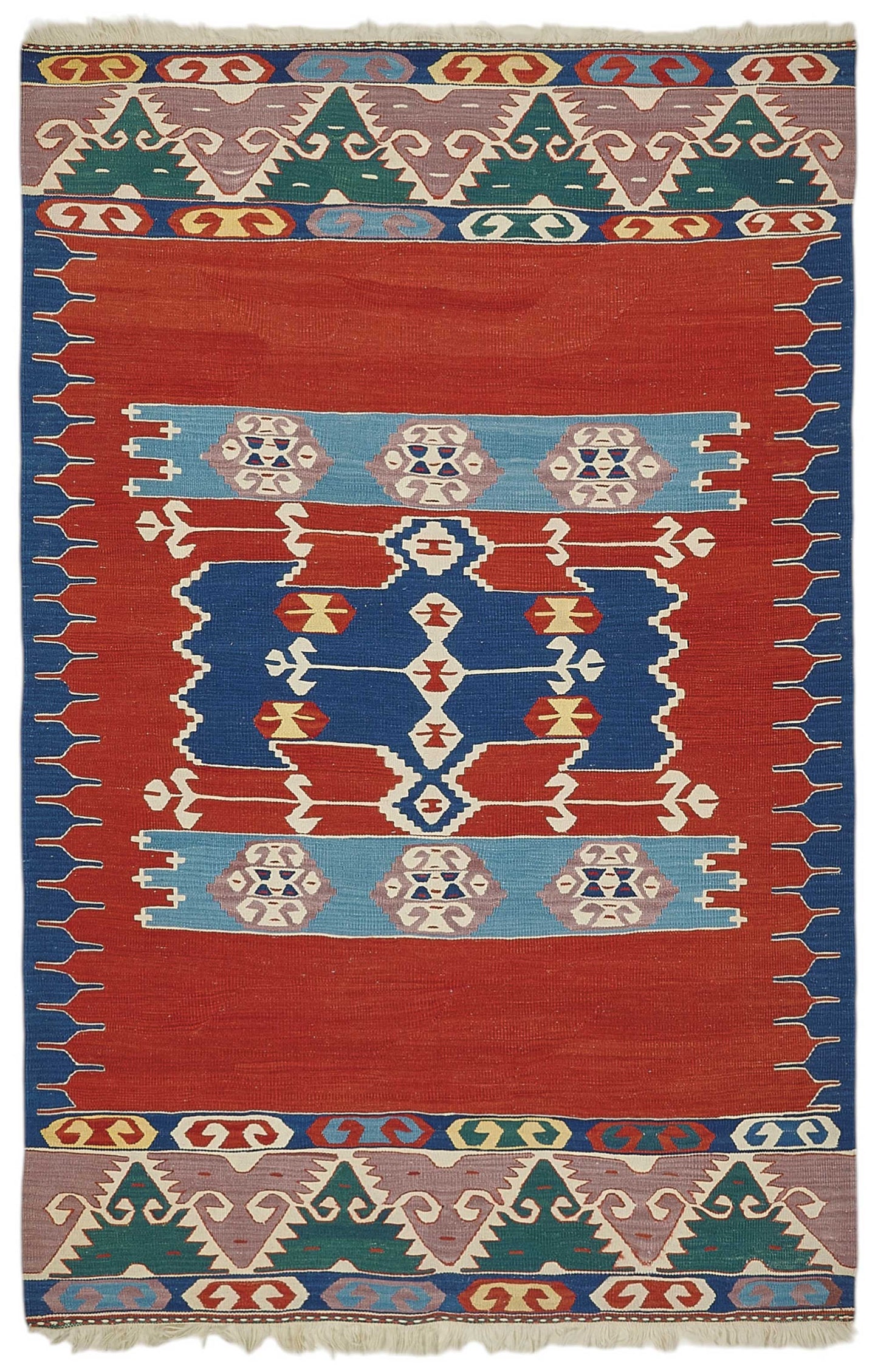 4x6 Handwoven Turkish Wool Kilim Rug - 50368