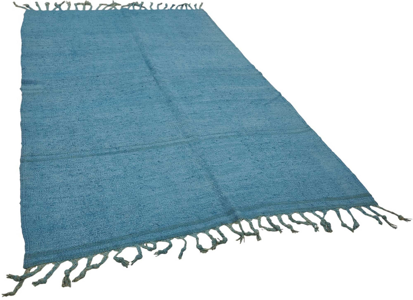 5x8 Blue Color Hemp Kilim Rug - 50409