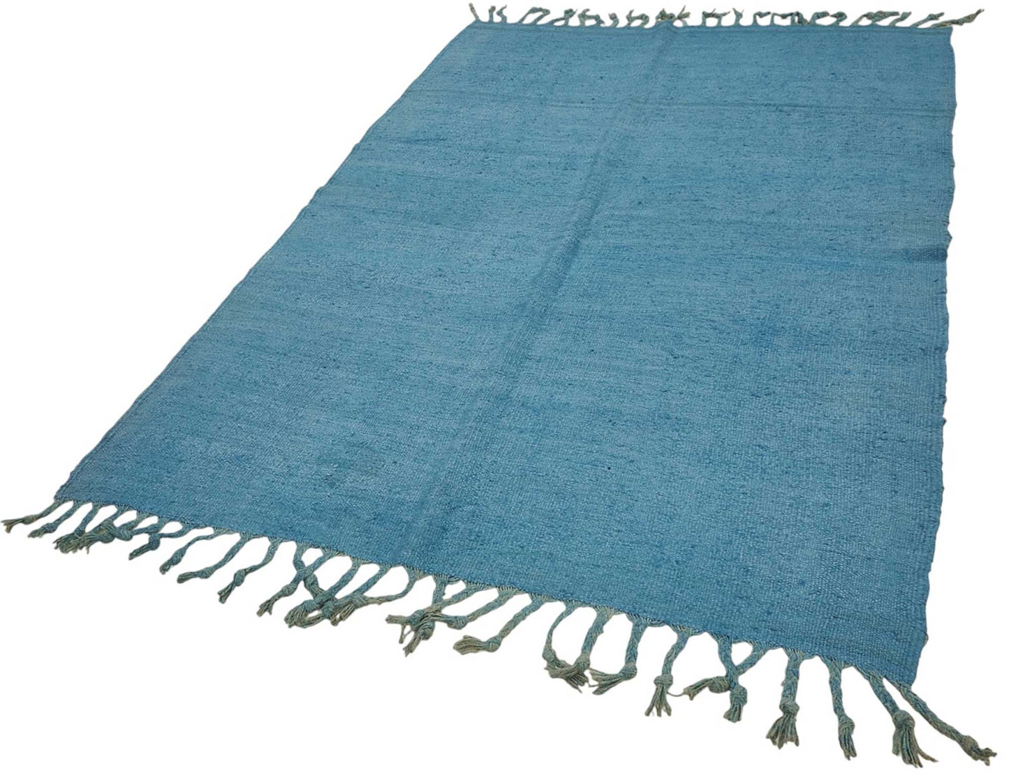 5x8 Blue Color Hemp Kilim Rug - 50409