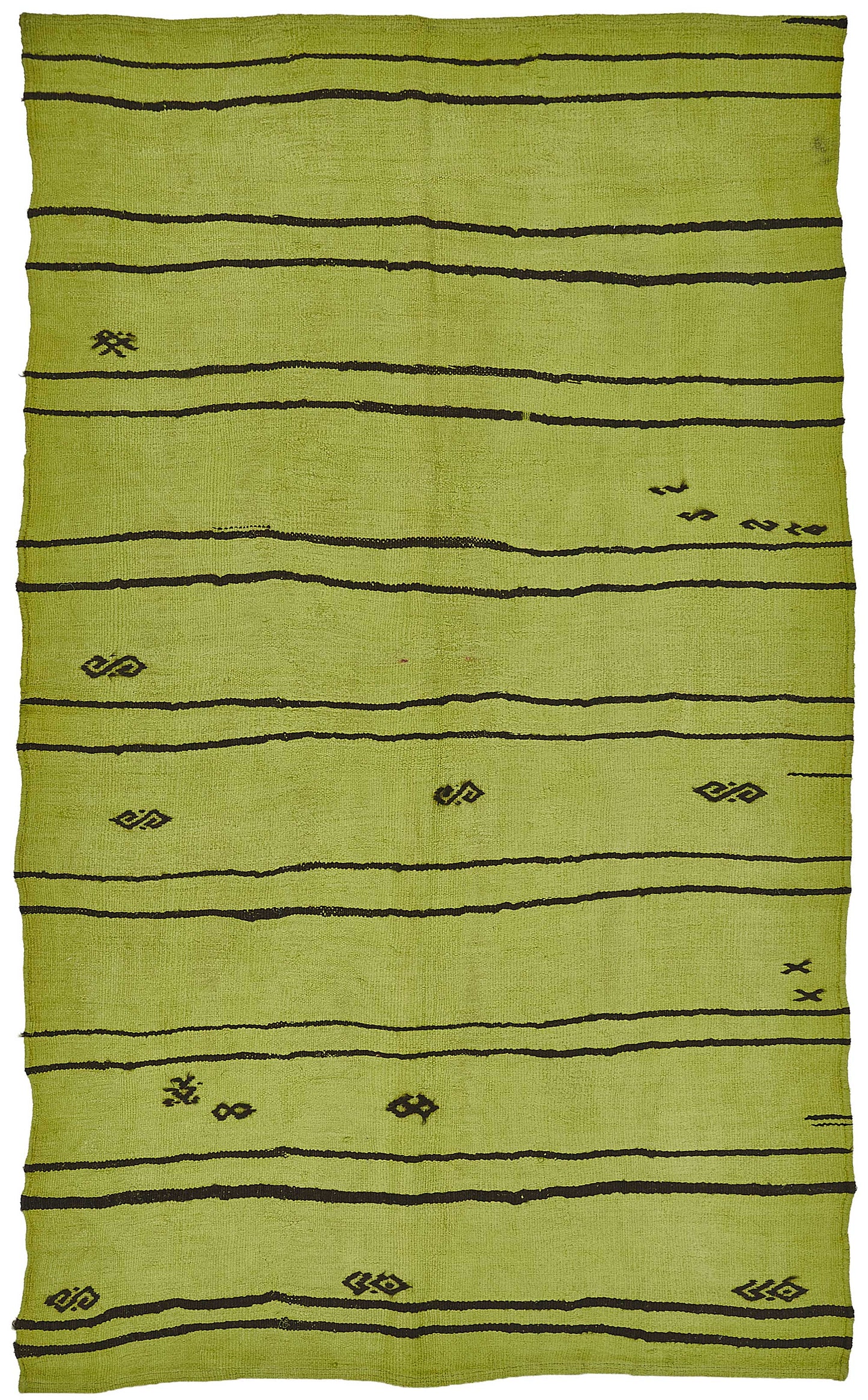 5x9 Green Color Hemp Kilim Rug - 50447