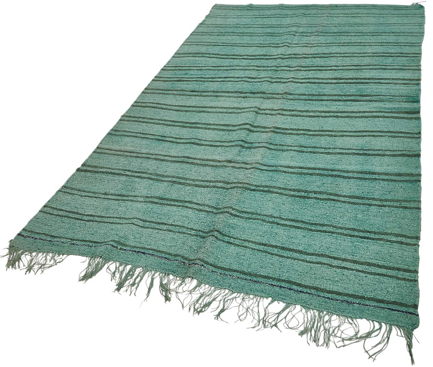 5x9 Turquoise Color Hemp Kilim Rug - 50458