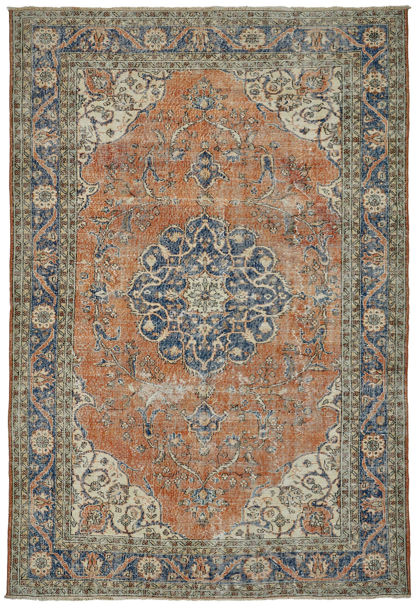 7x10 Hand-Knotted Turkish Vintage Rug - 50809