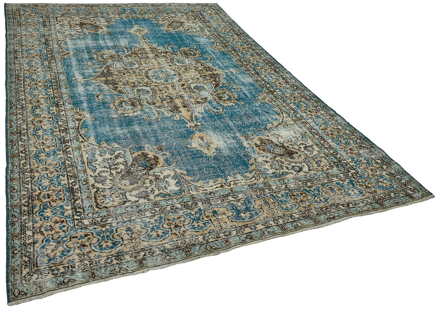 7x10 Hand-Knotted Turkish Vintage Rug - 50813