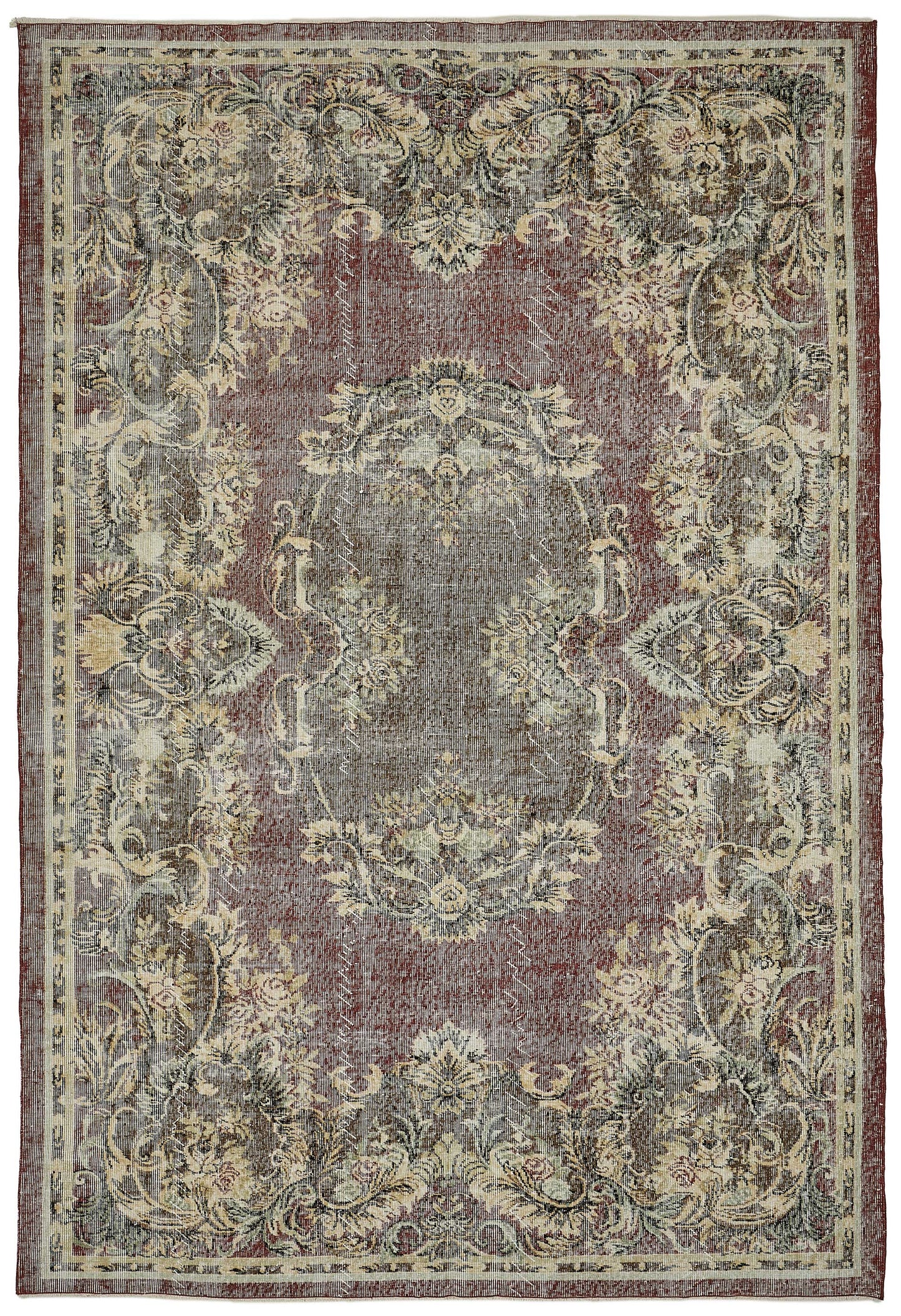 7x10 Hand-Knotted Turkish Vintage Rug - 50829
