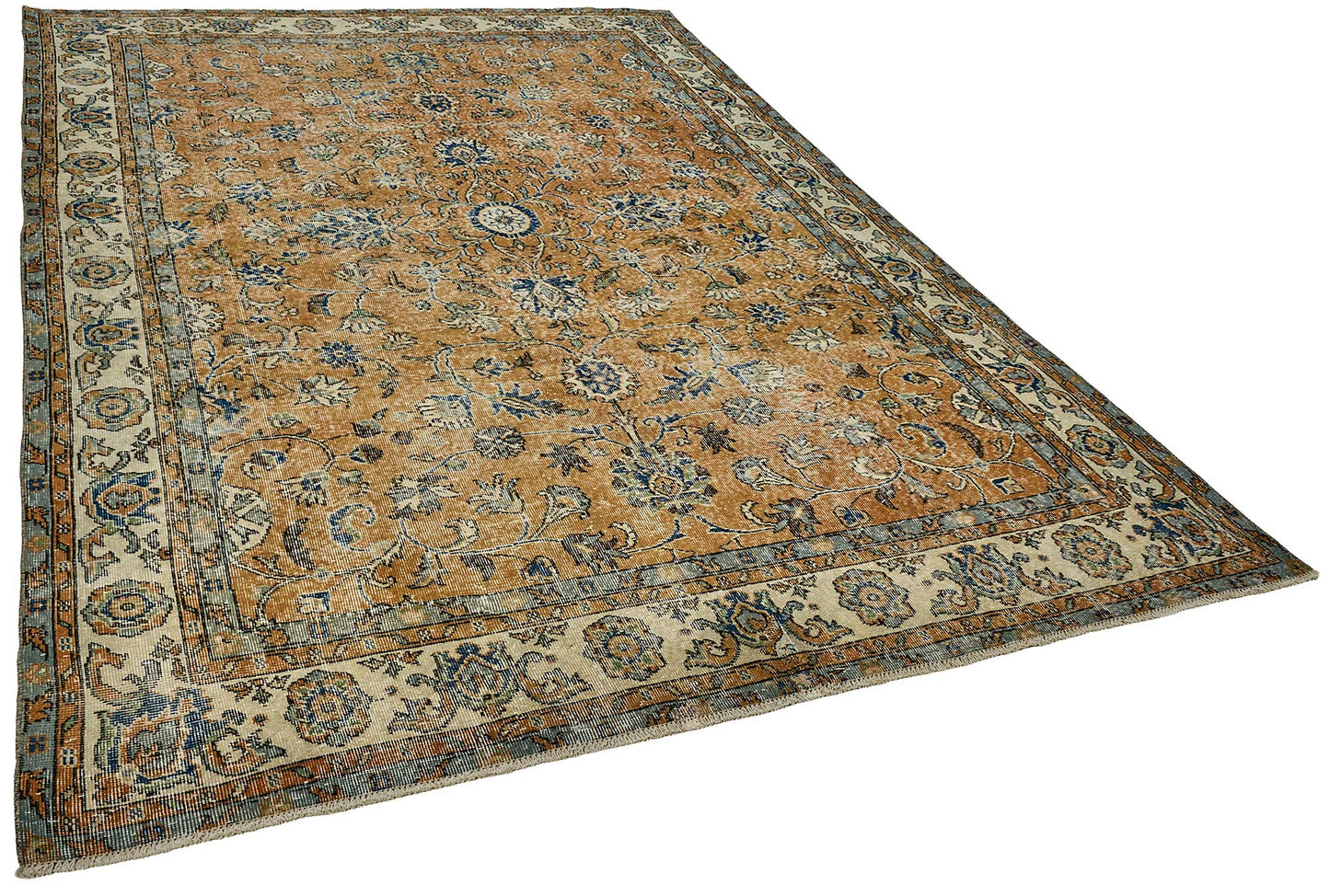 7x10 Hand-Knotted Turkish Vintage Rug - 50836