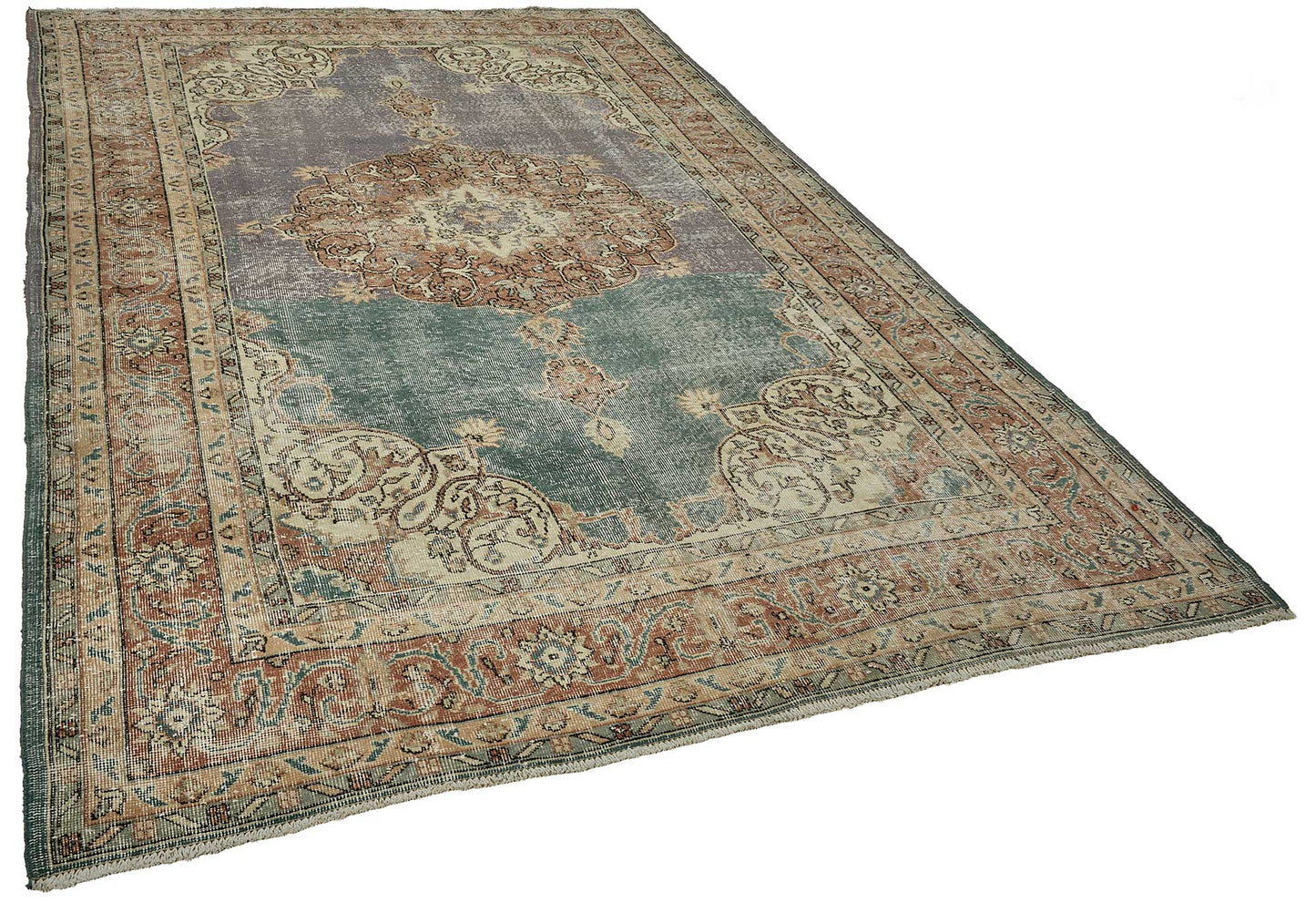 7x10 Hand-Knotted Turkish Vintage Rug - 50837