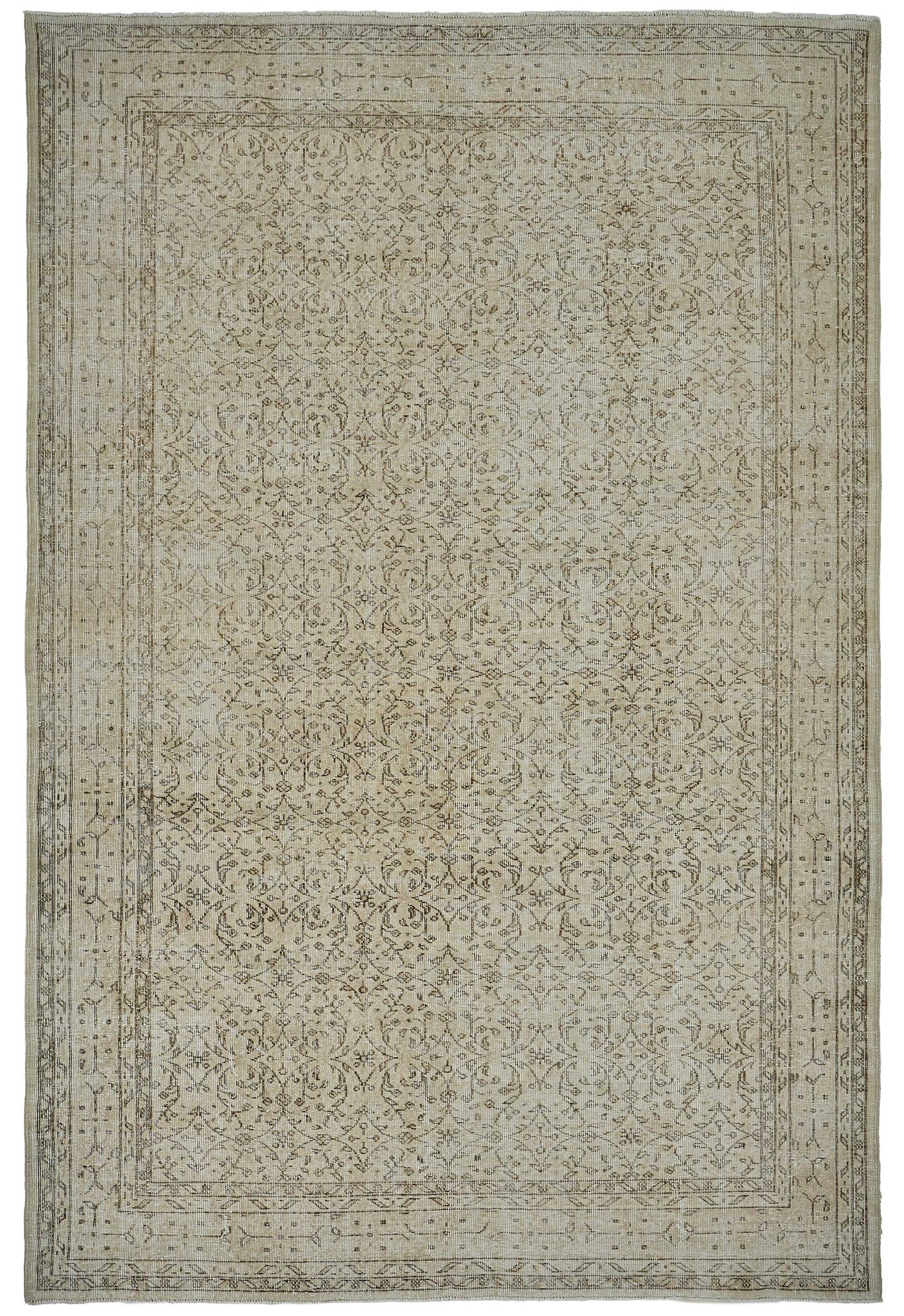 7x10 Hand-Knotted Turkish Vintage Rug - 50838