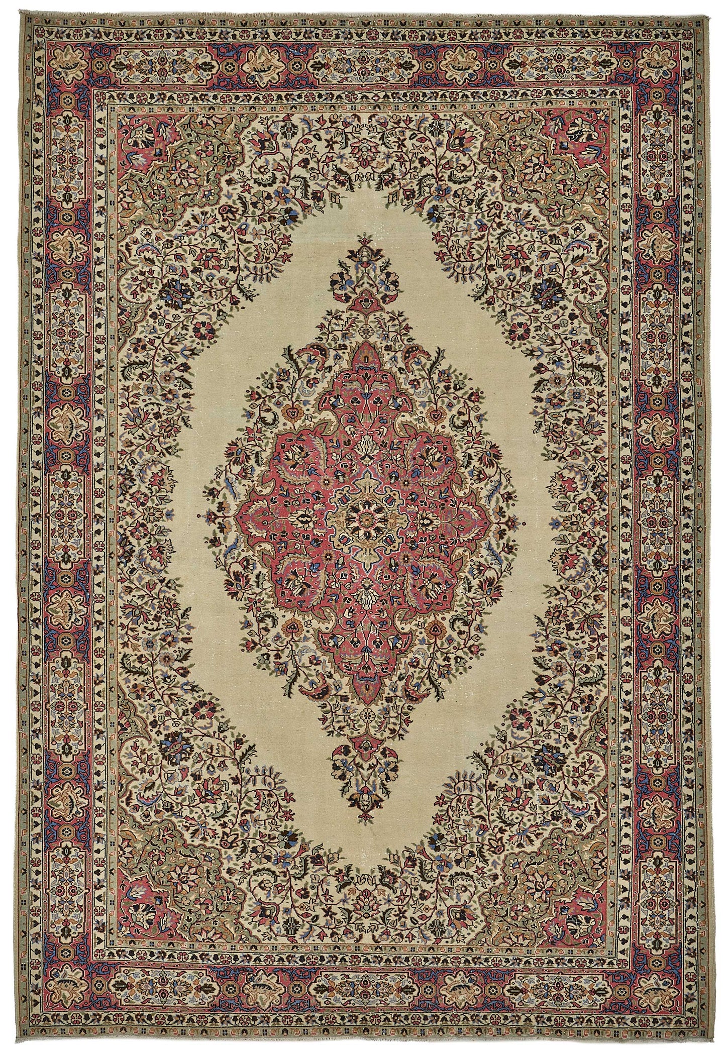 7x10 Hand-Knotted Turkish Vintage Rug - 50978