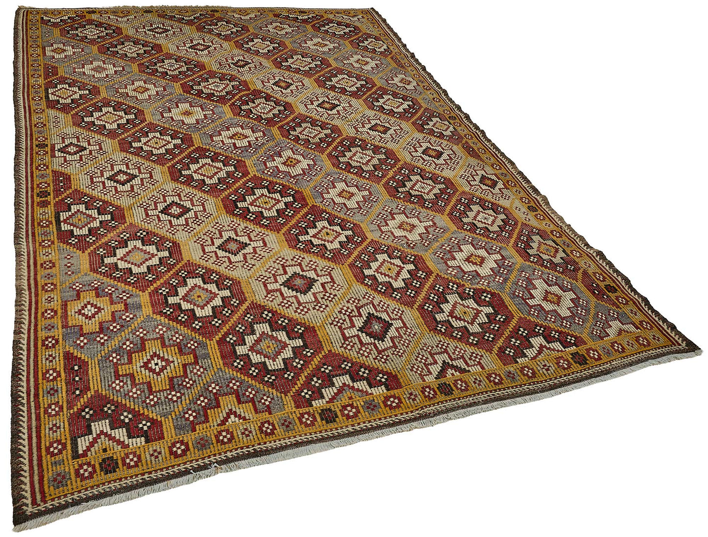 7x9 Vintage Turkish Cicim Kilim Rug - 51197