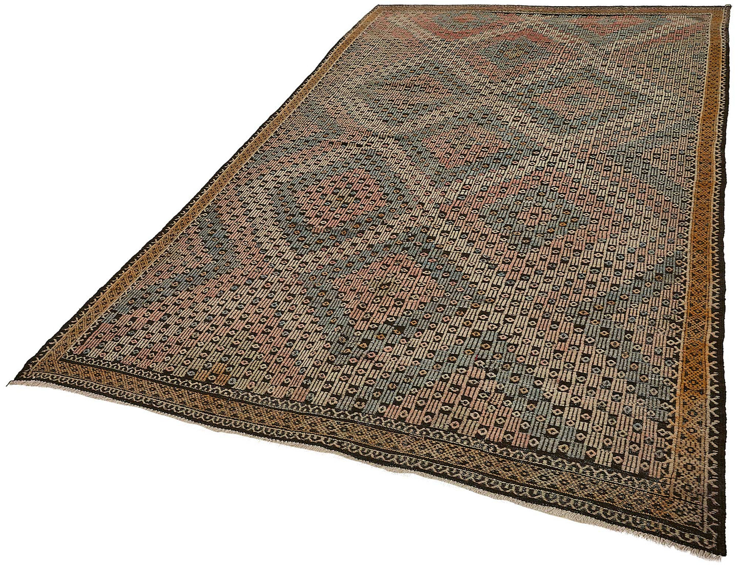 6x10 Vintage Turkish Cicim Kilim Rug - 51212