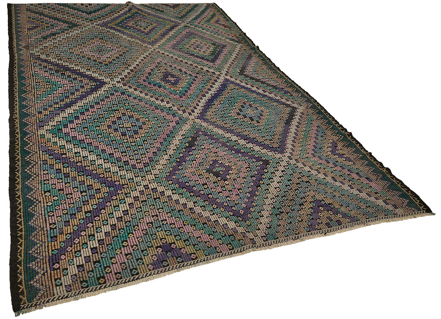 7x11 Vintage Turkish Cicim Kilim Rug - 51215