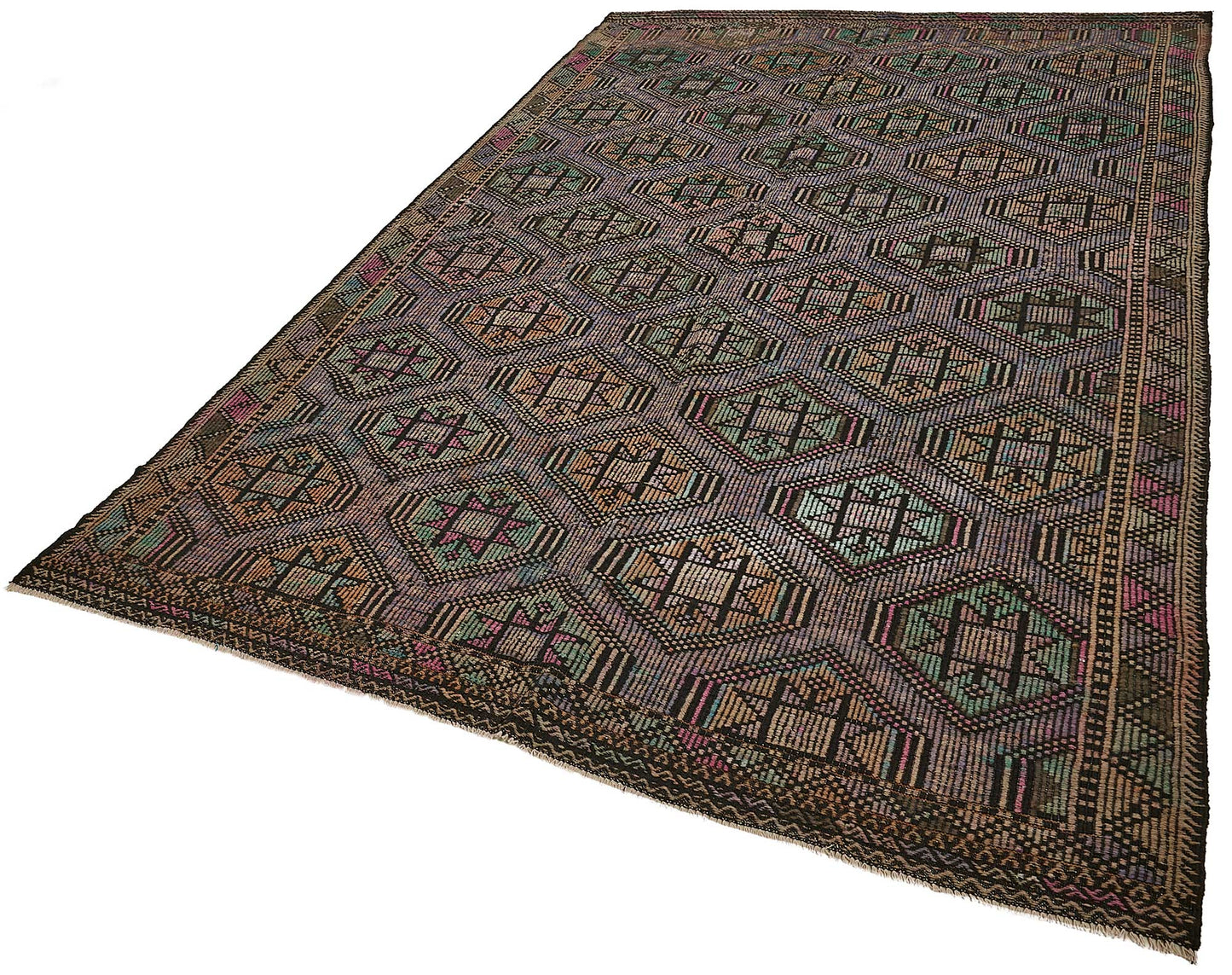 7x11 Vintage Turkish Cicim Kilim Rug - 51226