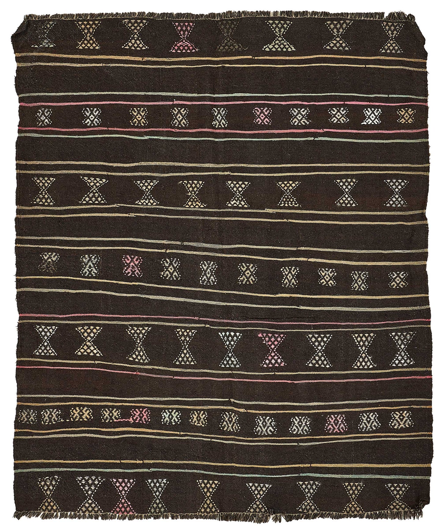 6x7 Vintage Turkish Goat Hair Kilim Rug - 51234