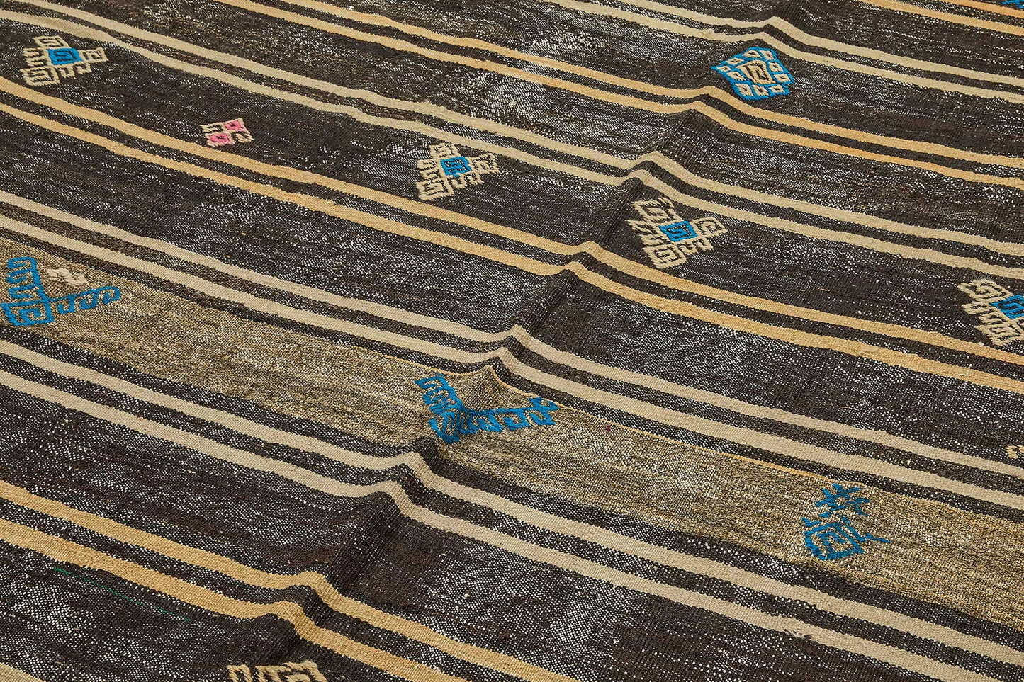 7x12 Vintage Turkish Goat Hair Kilim Rug - 51236