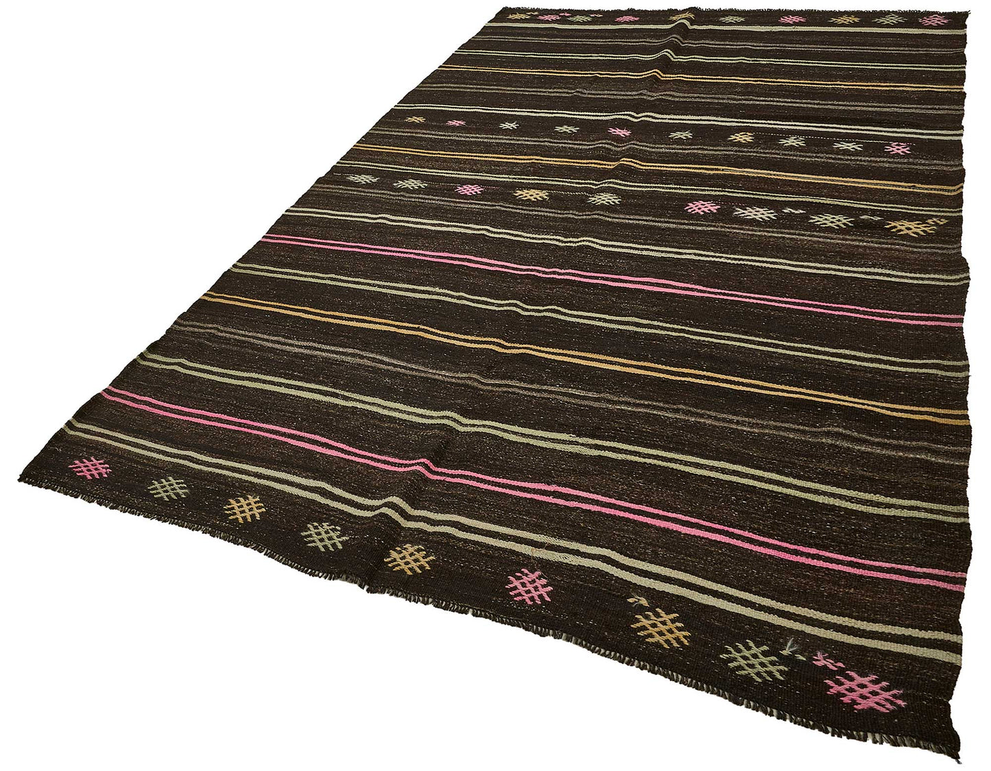 7x11 Vintage Turkish Goat Hair Kilim Rug - 51244