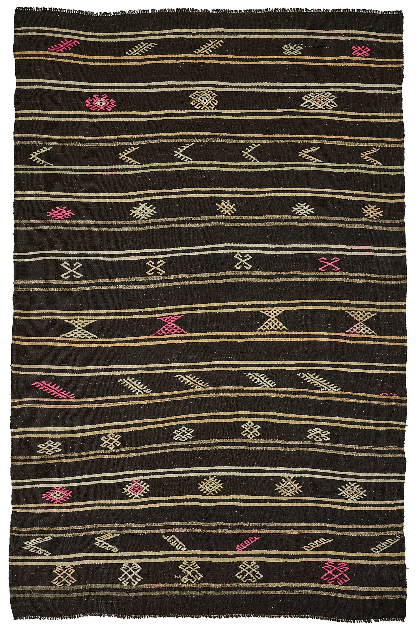 7x10 Vintage Turkish Goat Hair Kilim Rug - 51246