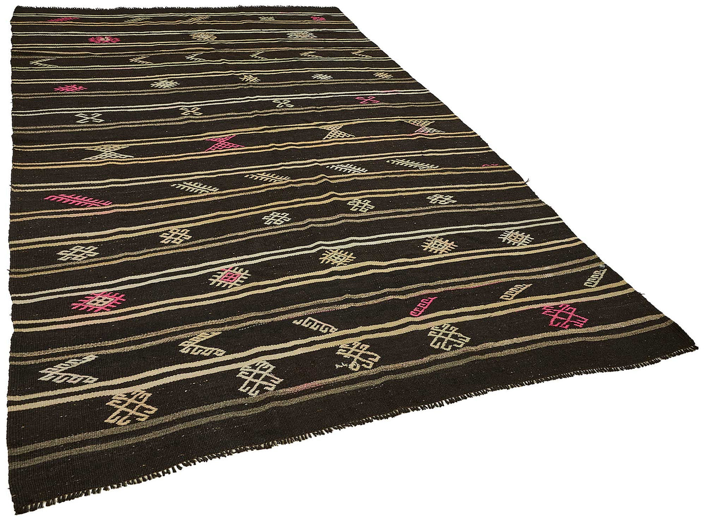 7x10 Vintage Turkish Goat Hair Kilim Rug - 51246