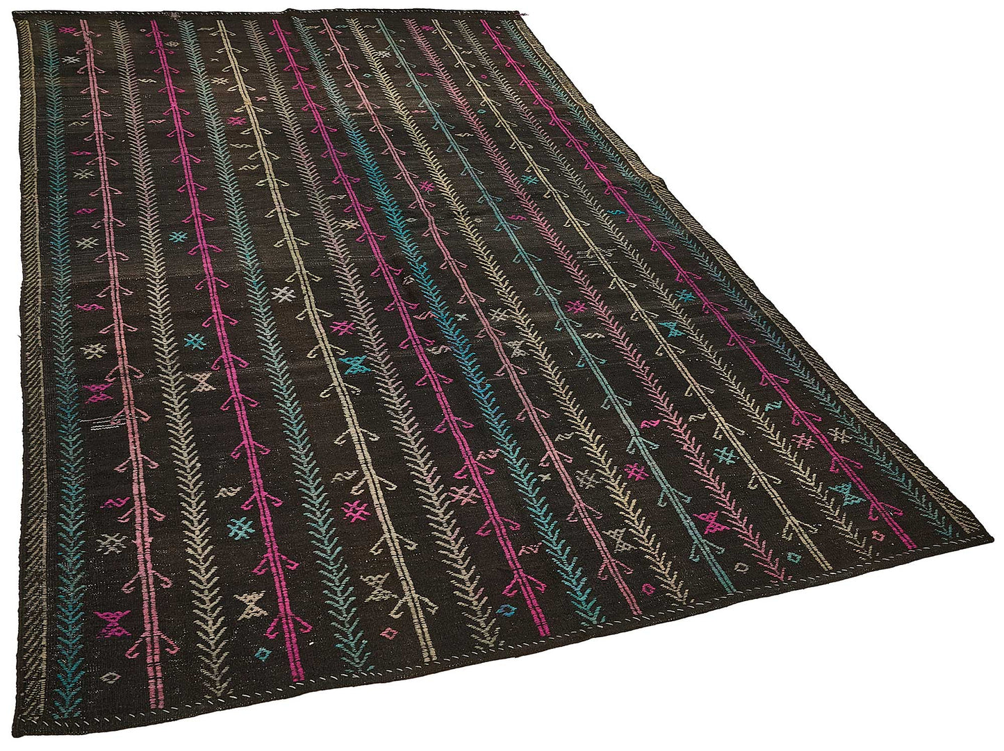 5x9 Vintage Turkish Goat Hair Kilim Rug - 51252