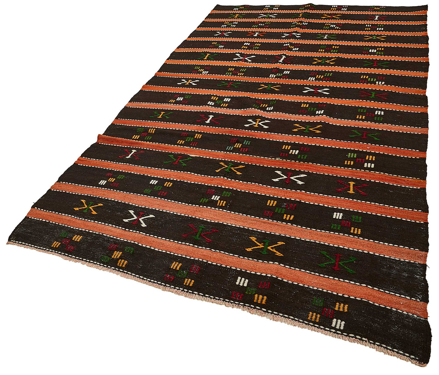 5x11 Vintage Turkish Goat Hair Kilim Rug - 51253