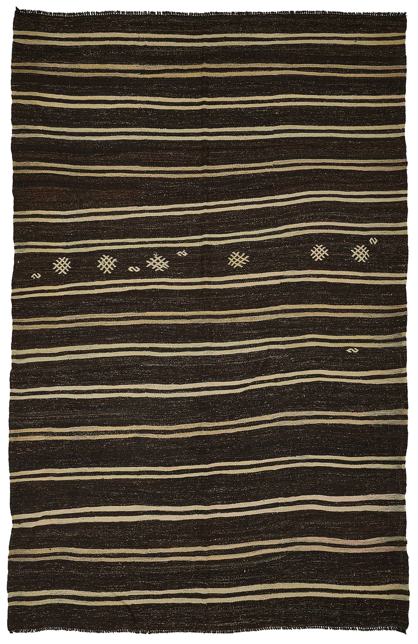 7x11 Vintage Turkish Goat Hair Kilim Rug - 51255