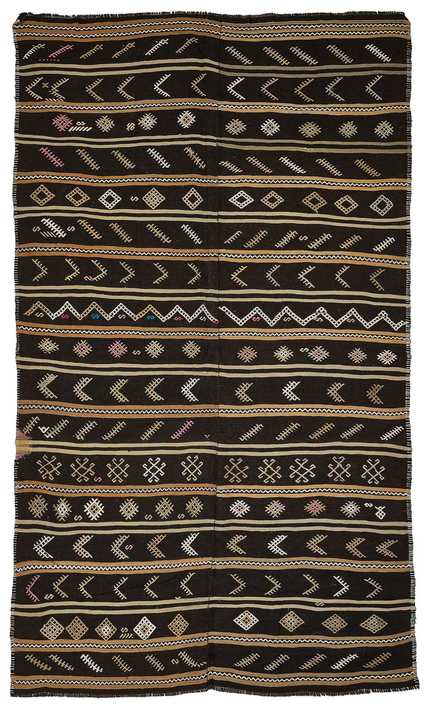 6x11 Vintage Turkish Goat Hair Kilim Rug - 51267