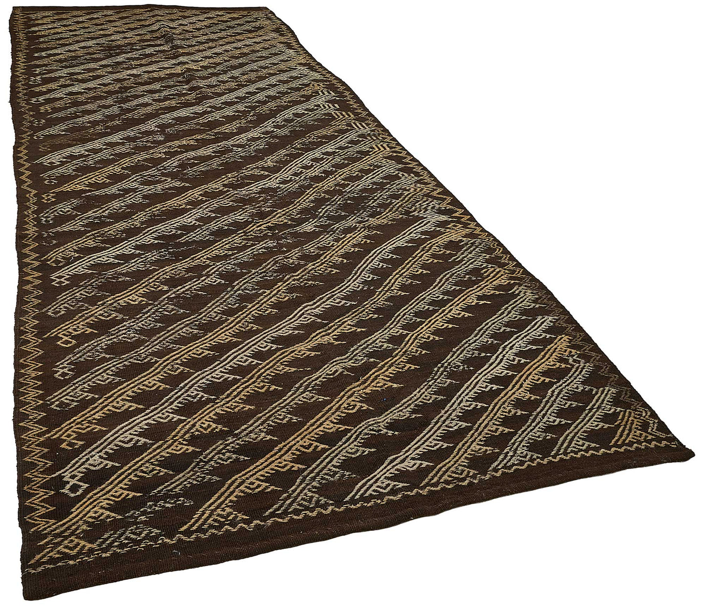 5x13 Vintage Turkish Goat Hair Kilim Rug - 51270