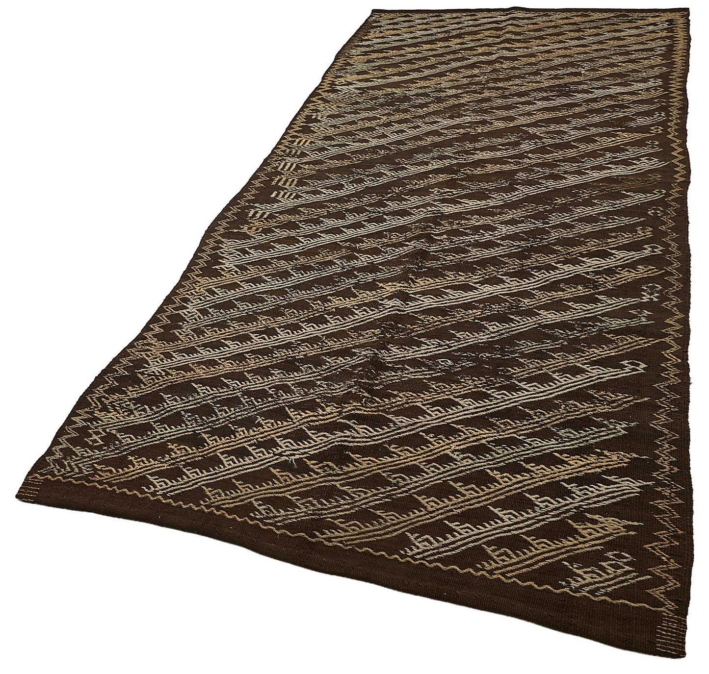 5x13 Vintage Turkish Goat Hair Kilim Rug - 51270
