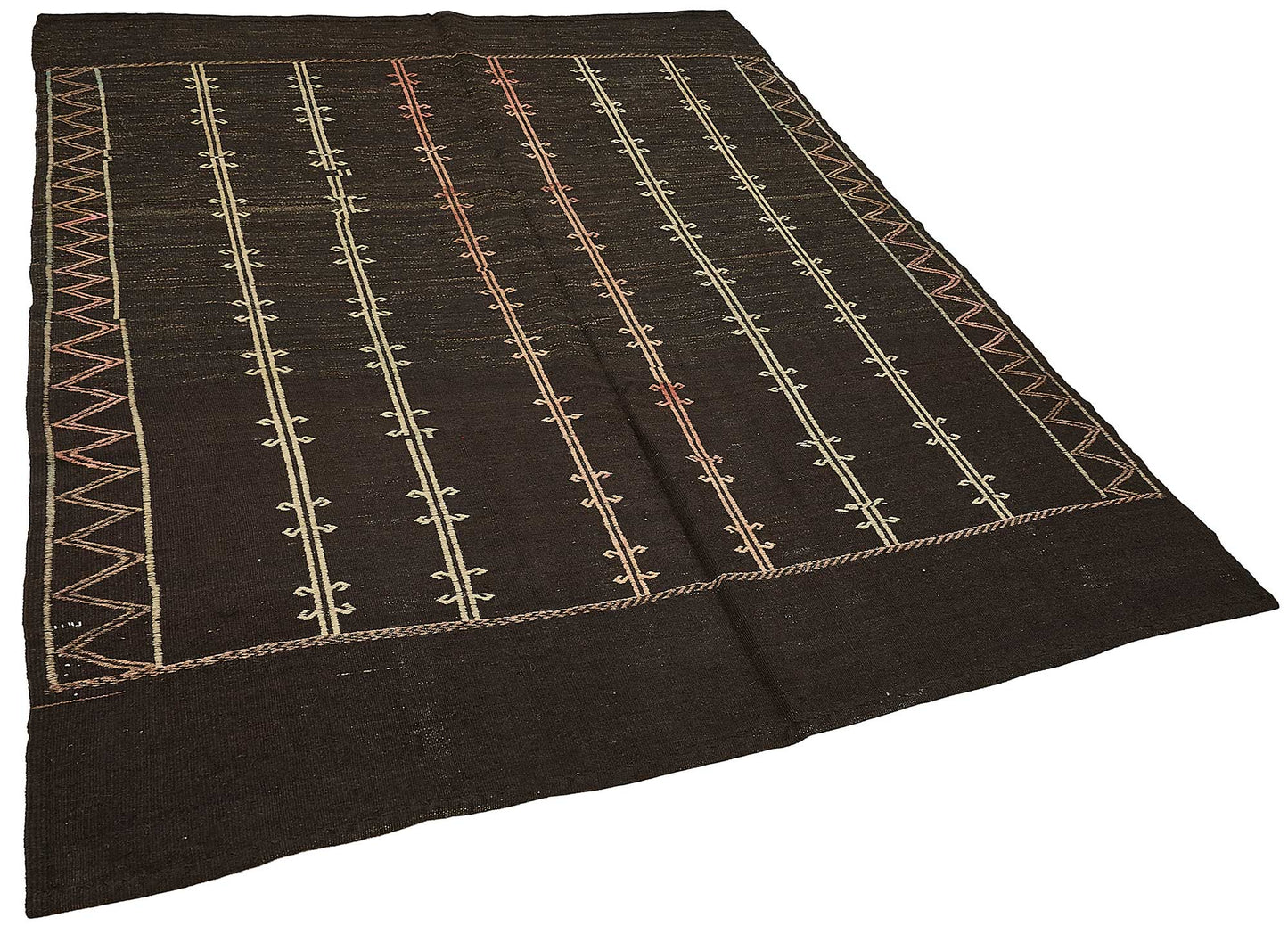 7x9 Vintage Turkish Goat Hair Kilim Rug - 51277